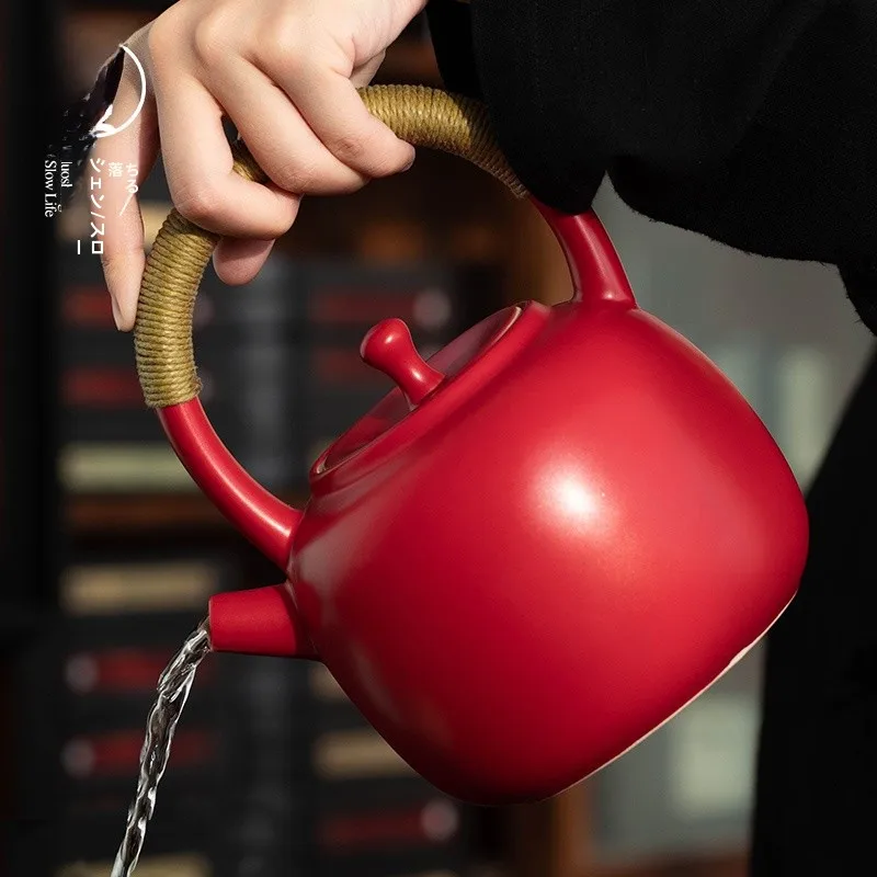 

Автоматический мини-чайник с ручкой для кипячения воды, японский стиль, для офиса, с глазурной отделкой, набор для заваривания чая