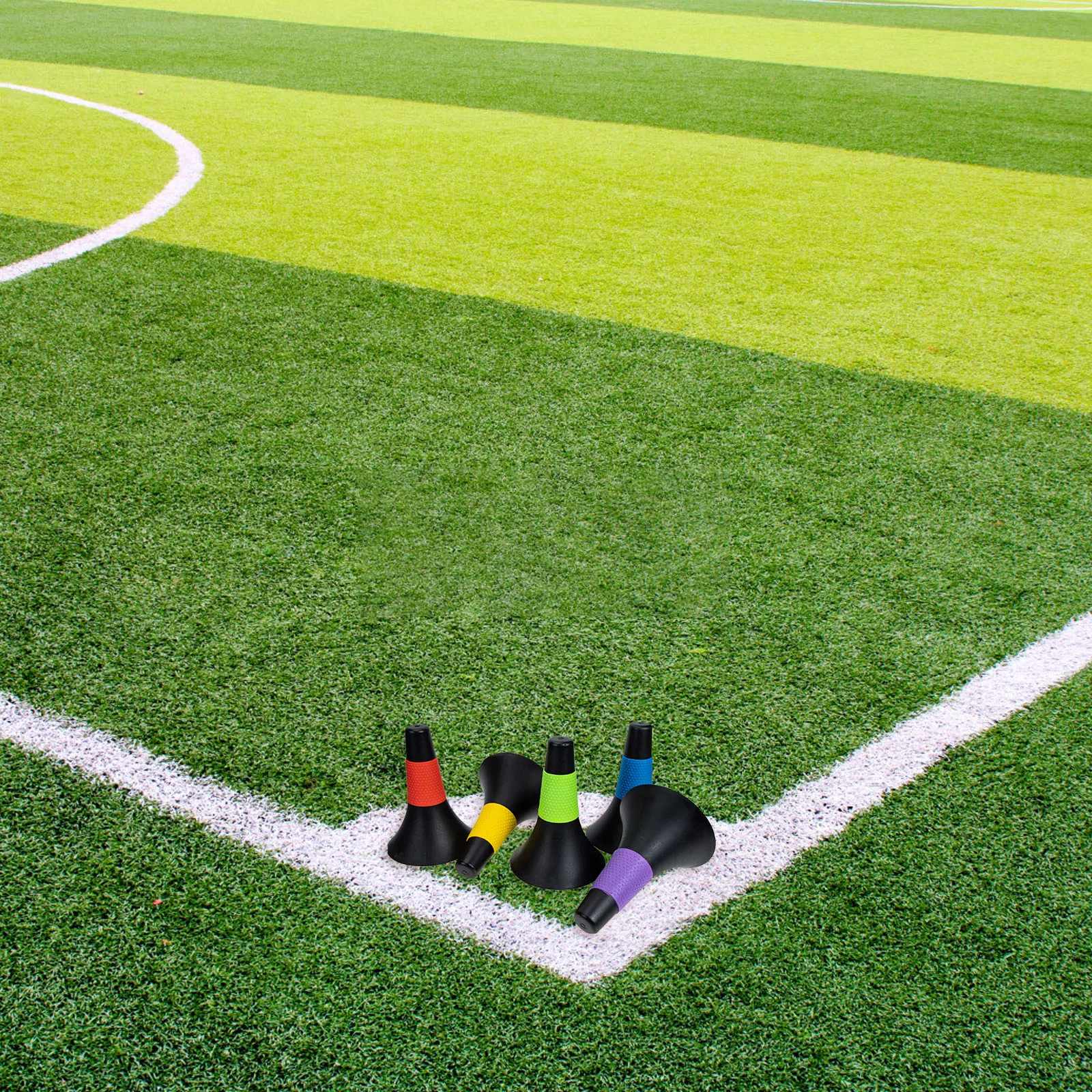 

23Cm Football Training Obstacle Cones Sports Markers Flags Outdoor Soccer Props Sensory Training Tools 5Pcs Set