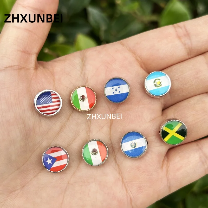 

20pcs Country Flag Beads Mexico Honduras El Savador America Guatemala Puerto Rico Jamaica Bracelet Charms for DIY Jewelry Making