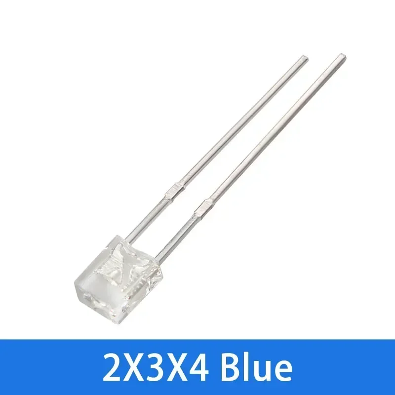 100/200PCS 2*3*4 LED Diode Kit Square LED Emitting Diodes Lamp White Red Green Blue Yellow Clear Diffused DIY Indicator 2x3x4mm