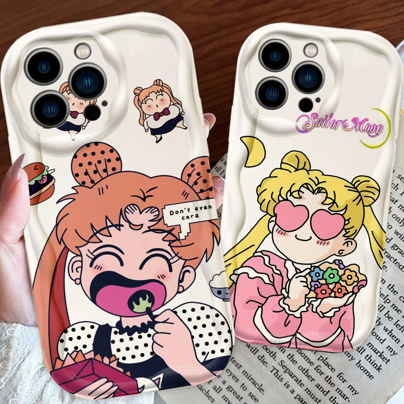 

S-Sailors M-Moonss Comics For Apple iPhone 15 14 13 12 11 XS XR X Pro Max Plus Wave Oil Funda Phone Case