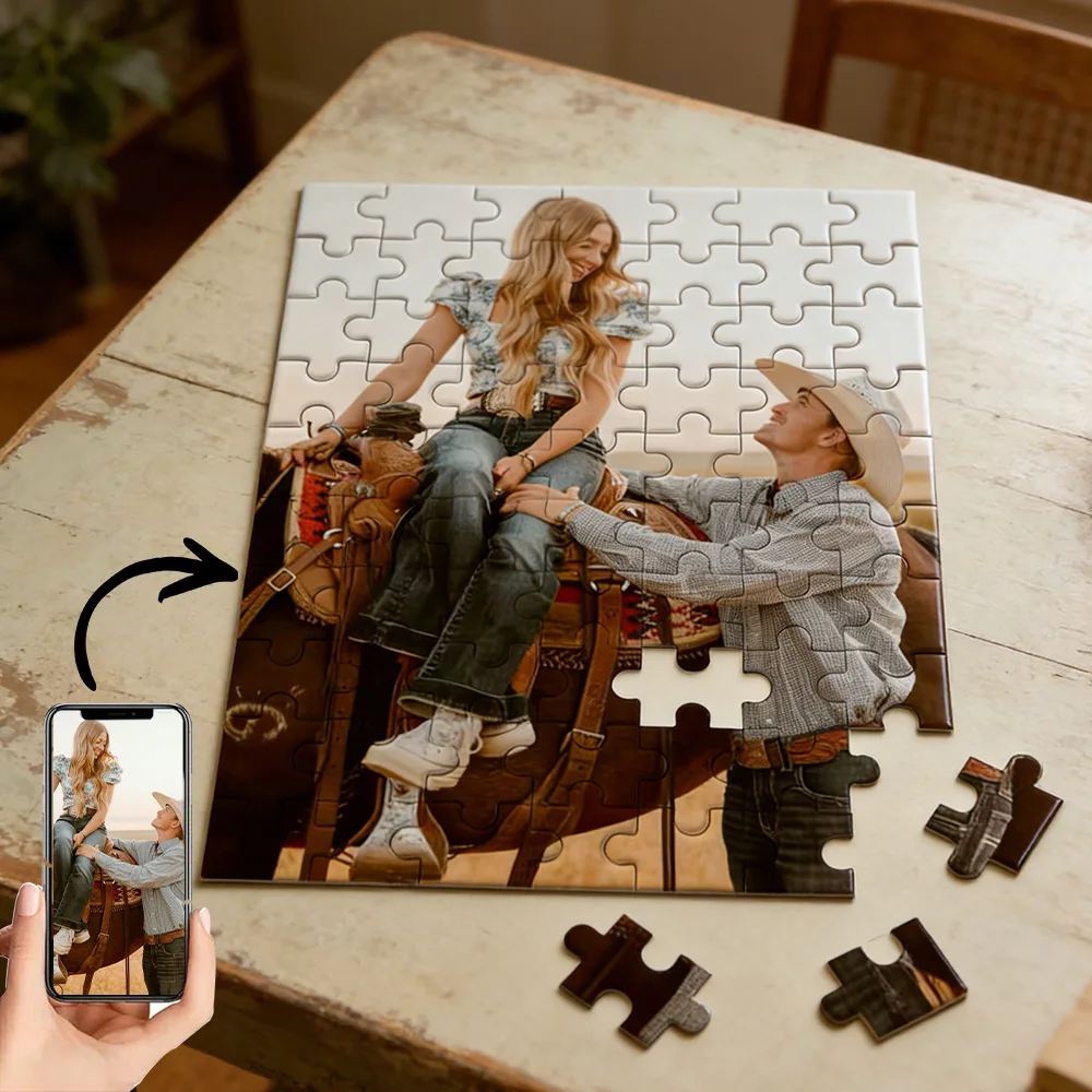 Custom Photo Puzzle,with Frame or Only puzzles,Personalized Picture Jigsaw for Family,DIY Gift Idea,Custom Memorial Puzzle
