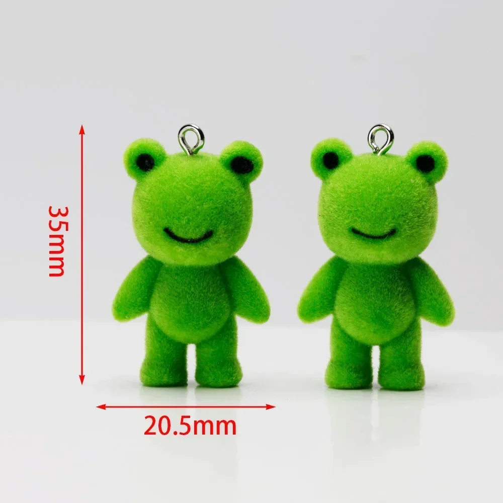 3D Pelyhes Animal Babaarcú de nem okos nő charms aranyos flocking Zsozsó Erdei béka Medál számára Nyakdísz keychain telefont dekorációs diy ékszer Gyártás Anyagellátás