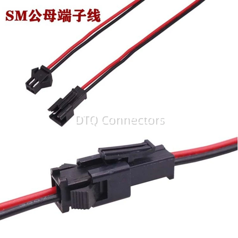 100pairs 2.54mm Sm 2-pin 2p Connector Plug Male / Female Wires Cables Wire Connector Micro Male Female Plug Connectors