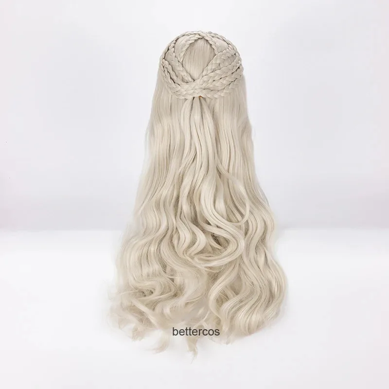 Candy 2025Daenerys Targaryen Cosplay longo ondulado dragão da mãe cabelo sintético resistente ao calor + touca de peruca