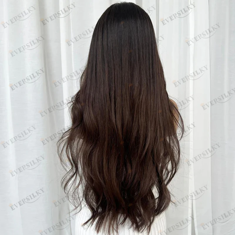 شعر بشري لعذراء إيطالي أومبير أحلك بني متموج قليلاً آلة كاملة صنع U جزء الباروكات للنساء السود سوبر طويل 30 بوصة الباروكات