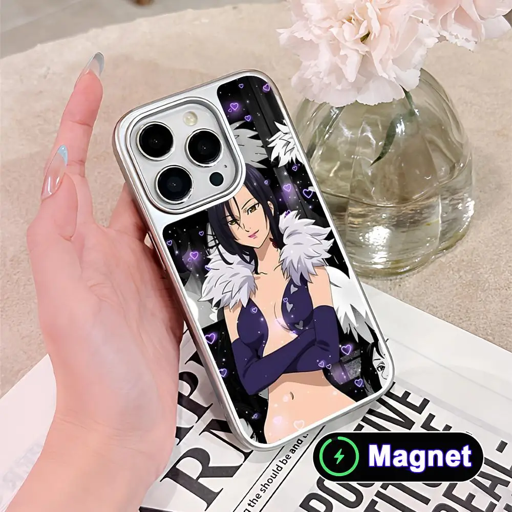 Seven Deadly Sins Merlin Phone Case for iPhone 17 16 15 14 13 12 11 Air Pro Max Plus Electroplated Silver Magnet Cover - view 2