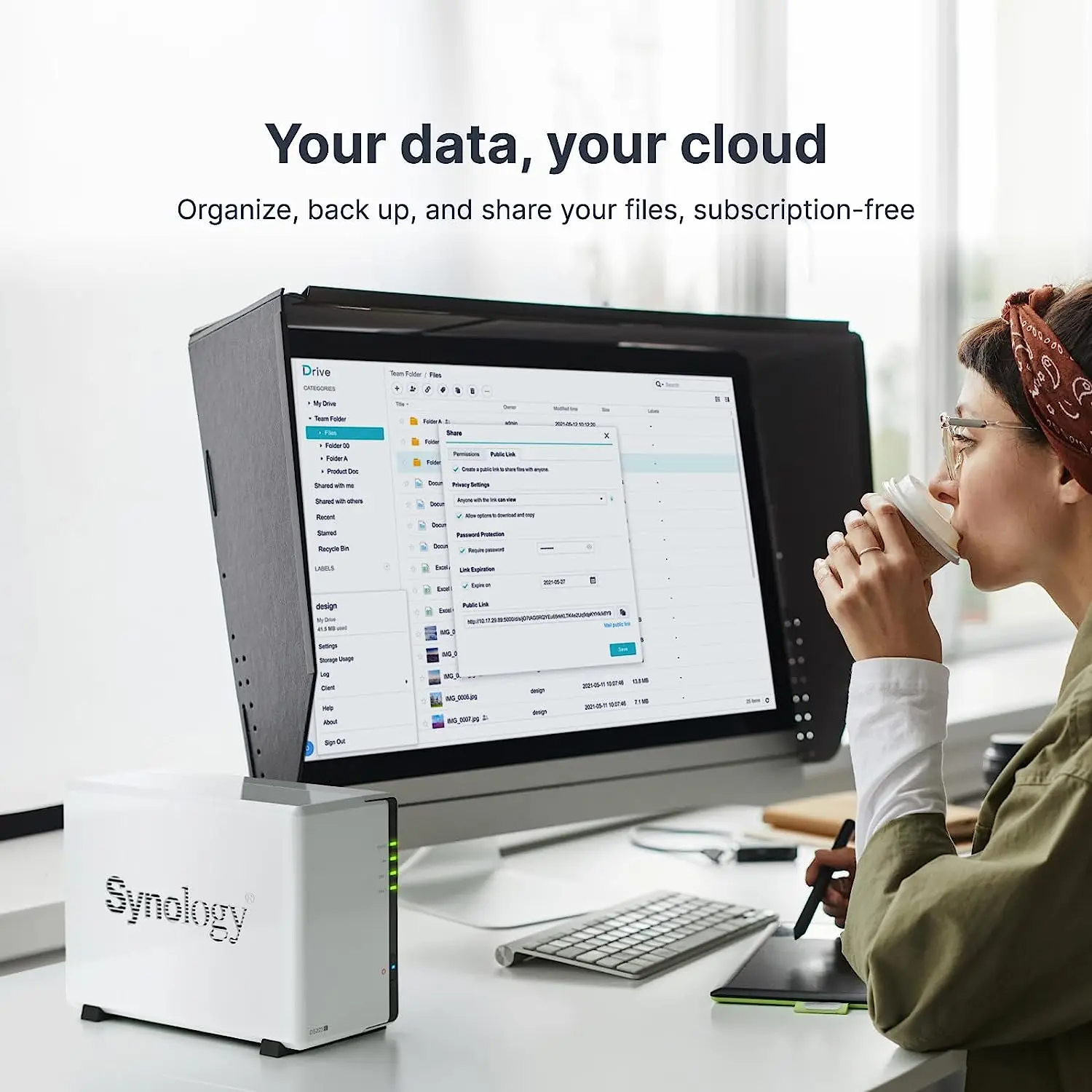 الأصلي Synology DS223j 2-خليج DiskStation ناس خادم SATA 6 جيجابايت/ثانية رائد 1xGbE ناس الذاكرة (Diskless)