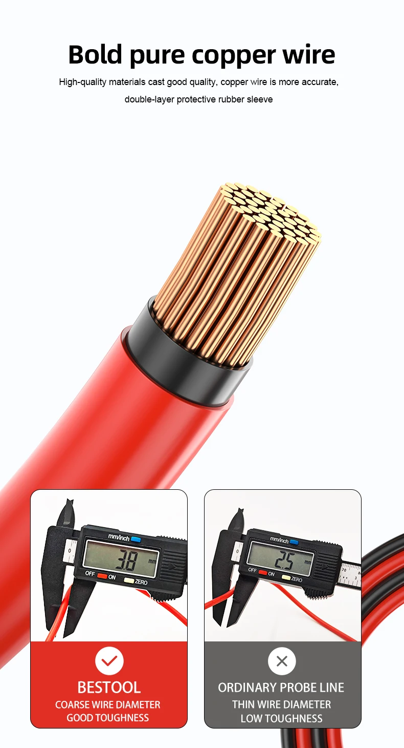 Universal Multimeter Test Führt 2000V 20A Frühling-typ Austauschbare Sonde Test Linie Teleskop Multimeter Sonde Test Linie – Detail 6