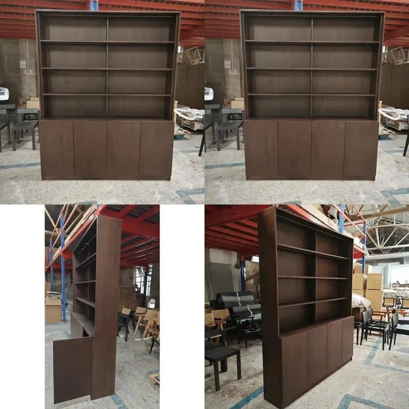 Solid Wood Bookcase Storage Cabinet for Living Room Wall Display Shelf Home Furniture Organizer