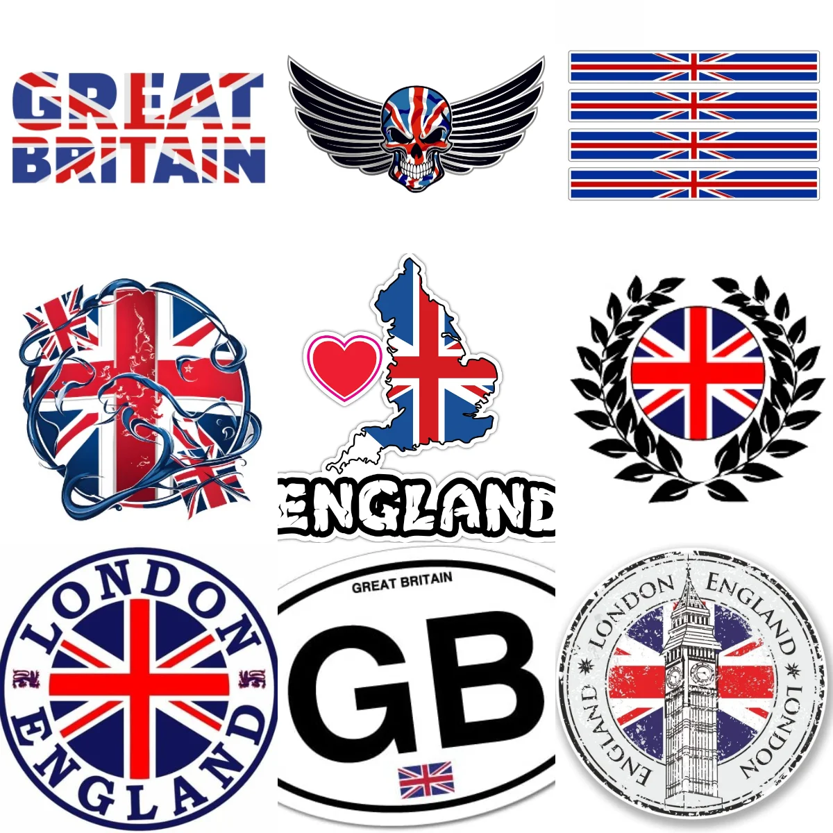 

UK Britain England United Kingdom Flag Emblem Creative Car Stickers for Car Bicycle Window Wall Table Decoration Accessories