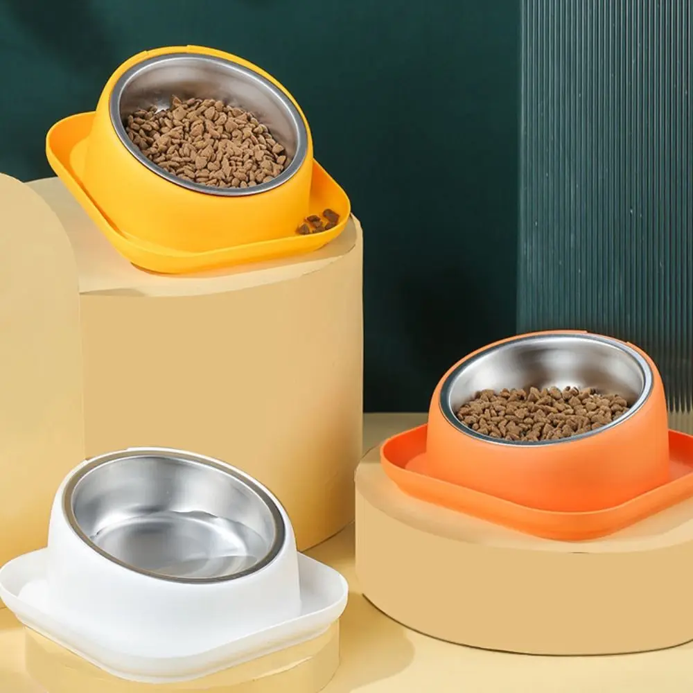 

Stainless Steel Pet Food Bowl Anti-Ant Anti-overturning Cat Feeder Non-Slip 15 Degrees Slope Pet Food Dispenser Bowls Dogs Cats