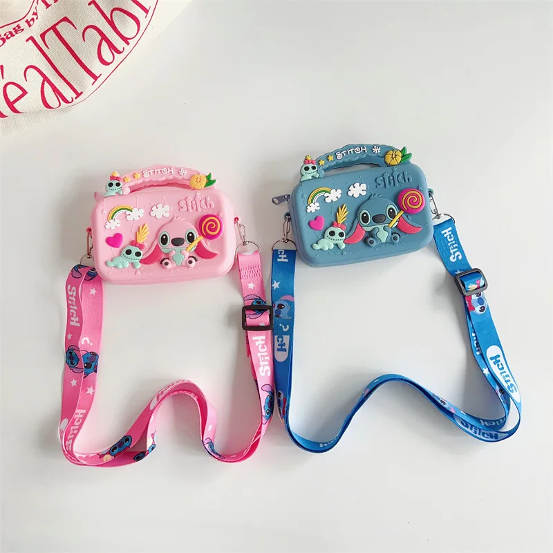 Disney figura de dibujos animados Stich bolso de silicona bolso de hombro Lilo & Stitch moda para chicas accesorios monedero regalos de navidad
