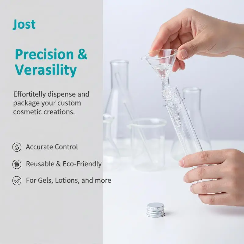 40ml Transparent PET Test Tube Bottle Cylindrical Refillable Plastic Container for Candy Mask Storage Beads DIY Crafts