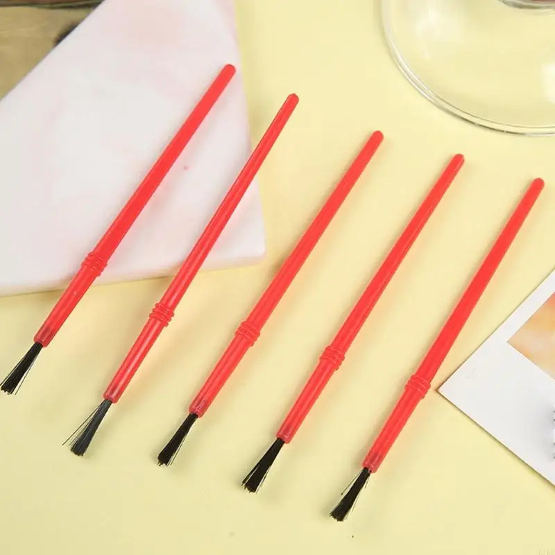 

50Pcs Kids Art Brush 4Inch Small Paint Brush for Oil Acrylics Watercolor Gouache K1KF