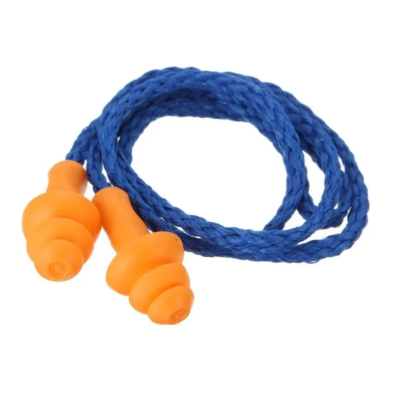 5/10Pcs Soft Silicone Corded Ear Plugs Reusable Hearing Protection Noise Reduction Earplugs Earmuff