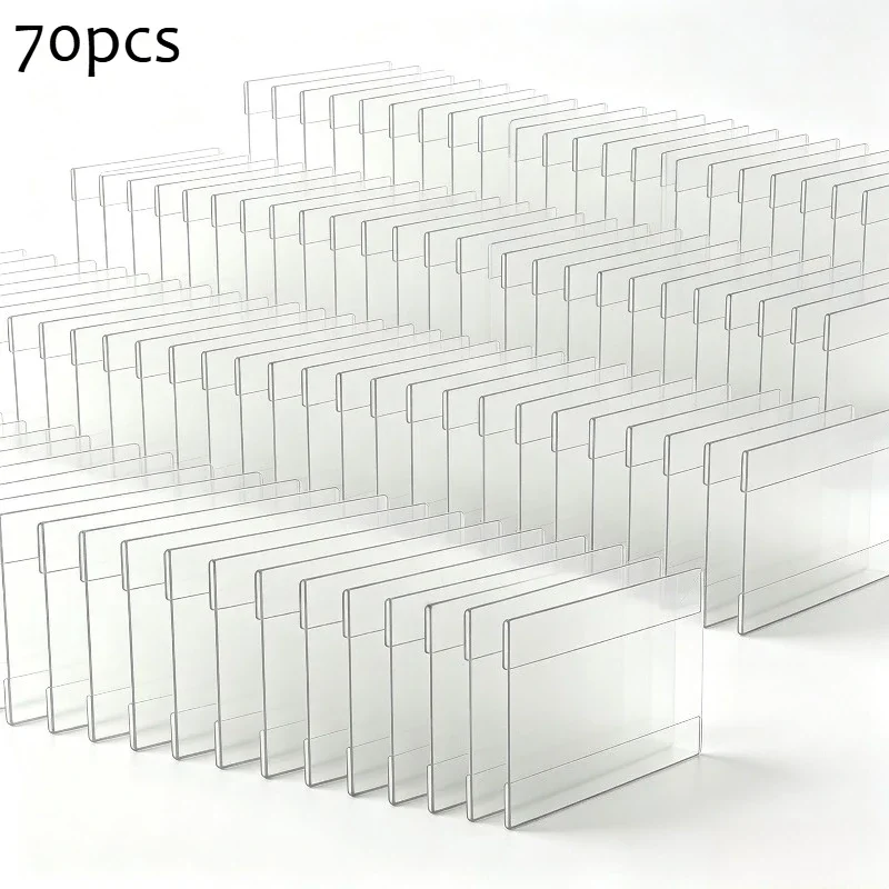 70pcs Acrylic Wall Mounted Display Rack Sign Holder No Drilling Required for Showcasing Document Flyers Posters Store Restaurant