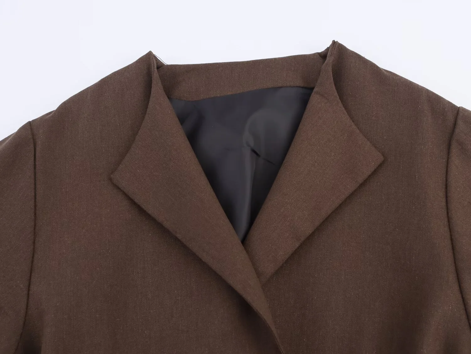 PB & ZA2025 خريف جديد أزياء نسائية غير رسمية بسيطة فضفاضة مع حزام كم طويل رقبة مستديرة سترة + بنطلون متوسط الخصر #6