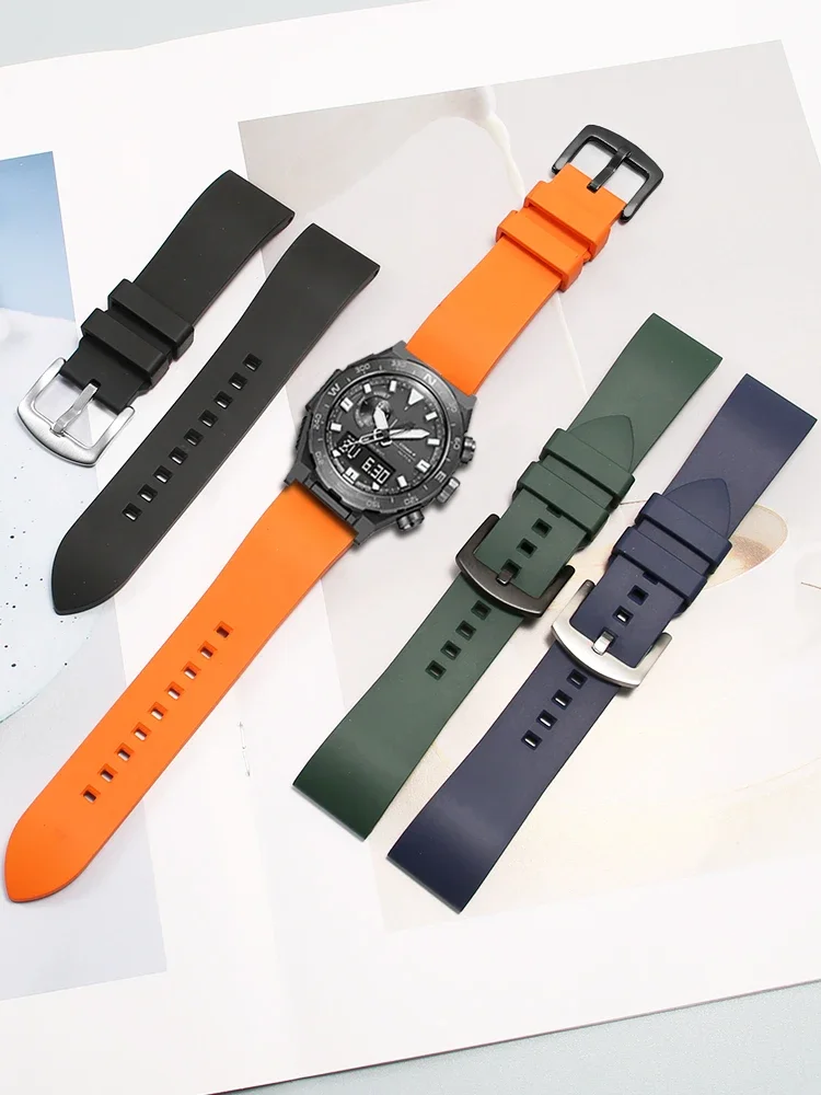 

Fluororubber Strap for Men Casio PROTREK Sports Mountaineering Series PRW-6900Y PRW-6800