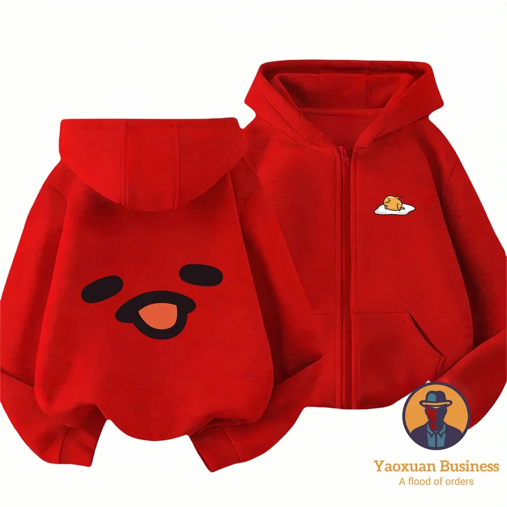 

2 14Y Stylish Outdoor Casual 2 14Y Pure Cotton Gudetama Zipper Hoodie Anime Pattern