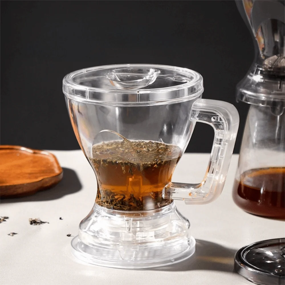 Filter Paper Free Pour Over Coffee Dripper PC Visible Coffee Filter Cup Removable Washable Hand Brew Espresso Pot Office