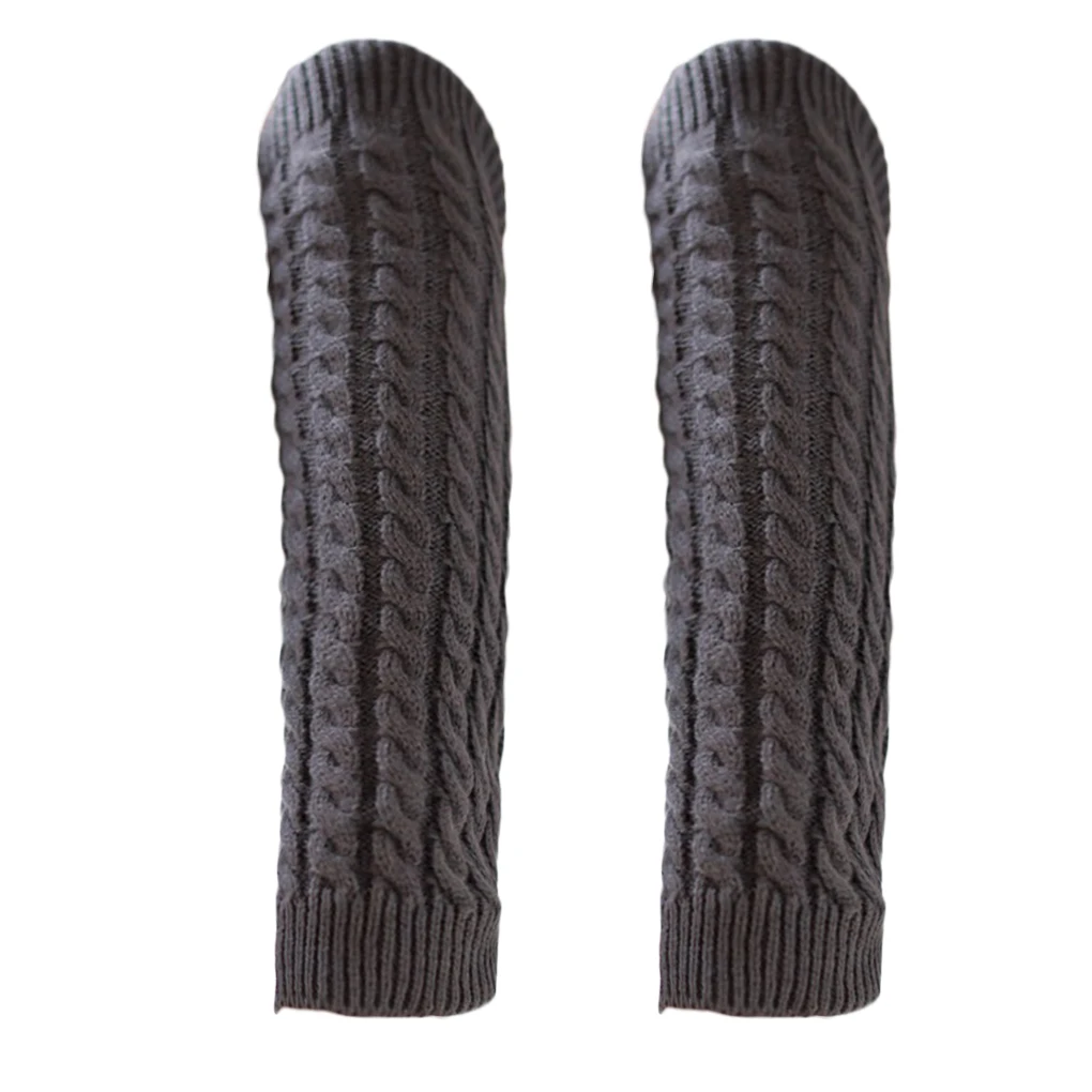 مدفئات الساق المحبوكة للنساء ، جوارب أحادية اللون ، غطاء قدم كروشيه ، جوارب طويلة ، حياكة ملتوية ، شتاء ، 42: 1 زوج