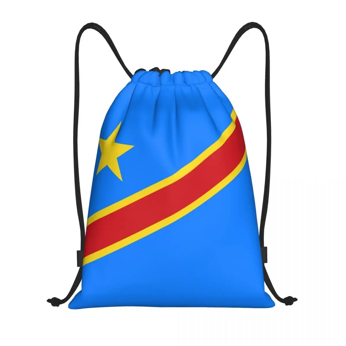 

Custom Flag Of Congo Kinshasa Drawstring Bags for Shopping Yoga Backpacks Women Men Flag Of Zaire Sports Gym Sackpack