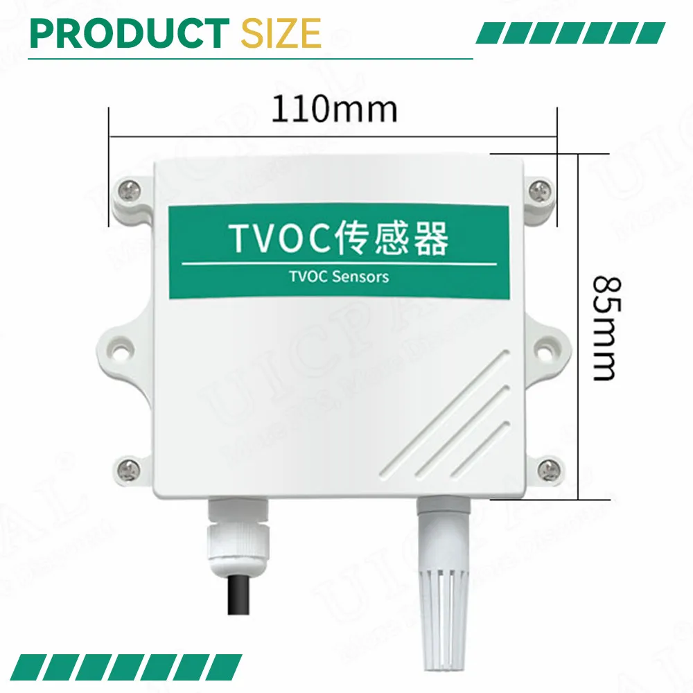 TVOC Gas Detector Sensor Air Quality Transmitter RS485 0-5V 0-10V 4-20MA Output Environmental Monitor