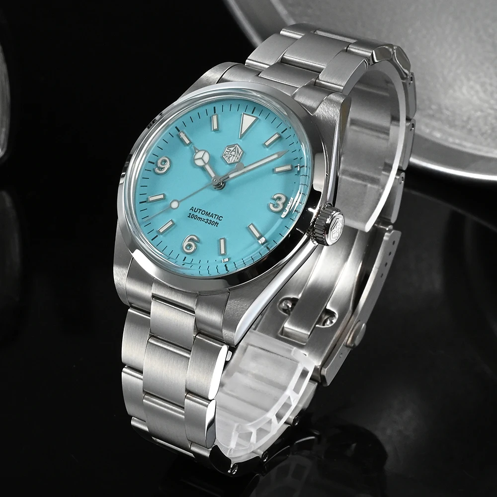 Imagem -03 - San Martin-relógio Sapphire Mecânico Automático Masculino de Luxo Novo Relógio Esportivo Explore Series Impermeável 39 mm v2 v3 100m Bgw9 Fashion