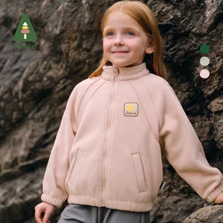 Amila Baby Jacket 2024 Autumn New Boys And Girls Solid Color Polar Fleece Soft Casual Comfortable Sports Children's Clothing