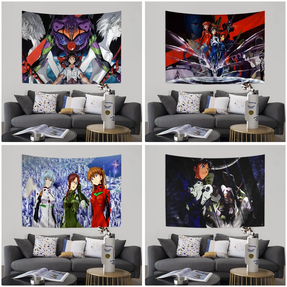 N-Neon G-Genesis E-Evangelions Tapestry Art Printing Bohemian Wall Tapestries Mandala Decor Blanket