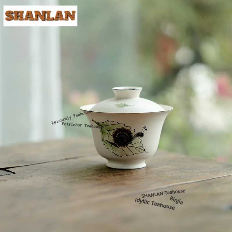 

120ml Hand-drawn powder yin Gaiwan Creative Tea Tureen Tea Bowl With Lid Kit Tea Maker Cover Bowl Drinkware Supplies Ornaments