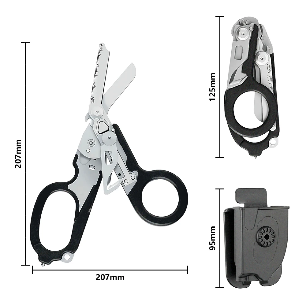 Imagem -02 - Multifunções Emergency Rescue Shears Tactical Folding Scissors Outdoor Survival Tool Ems First Aid Hiking And Camping