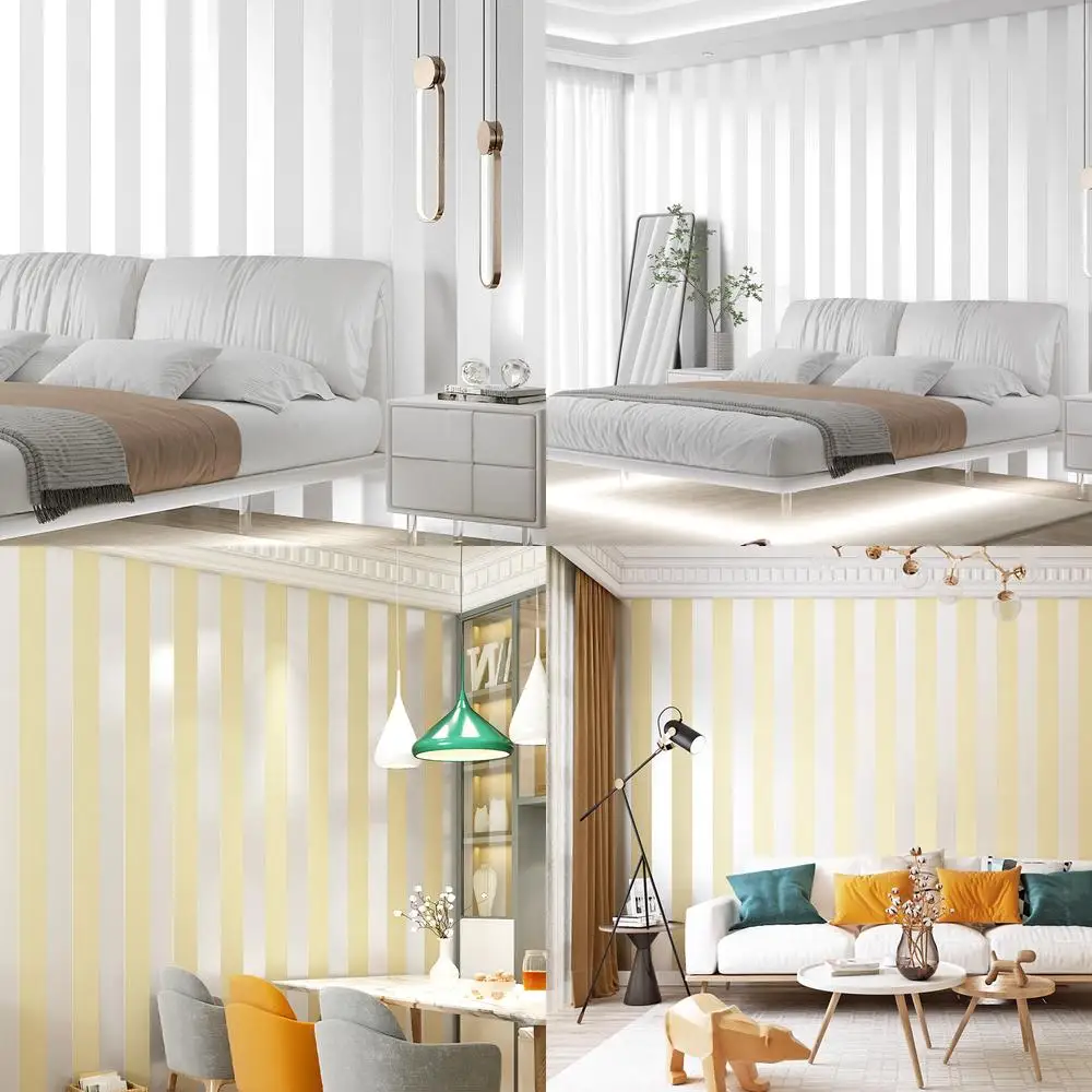 3D Thickened Non Woven Fabric Flocked Wallpaper Beige Cream Pure White for Bedroom Living Room Paste the Wall Non Adhesive Wallp