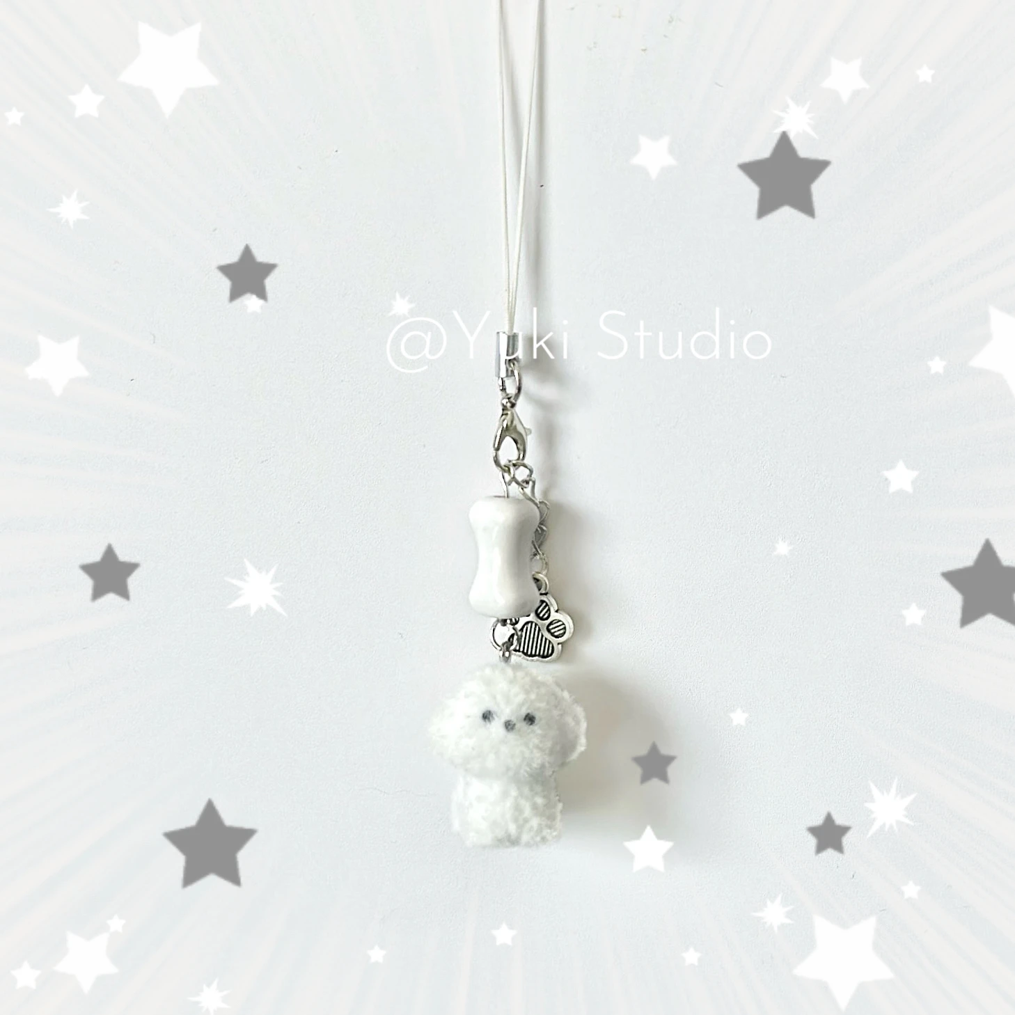 

1 шт., смоляная флокированная белая милая подвеска в виде щенка, подвески для изготовления ювелирных изделий, одежда для мобильных телефонов и шапки, декоративные украшения