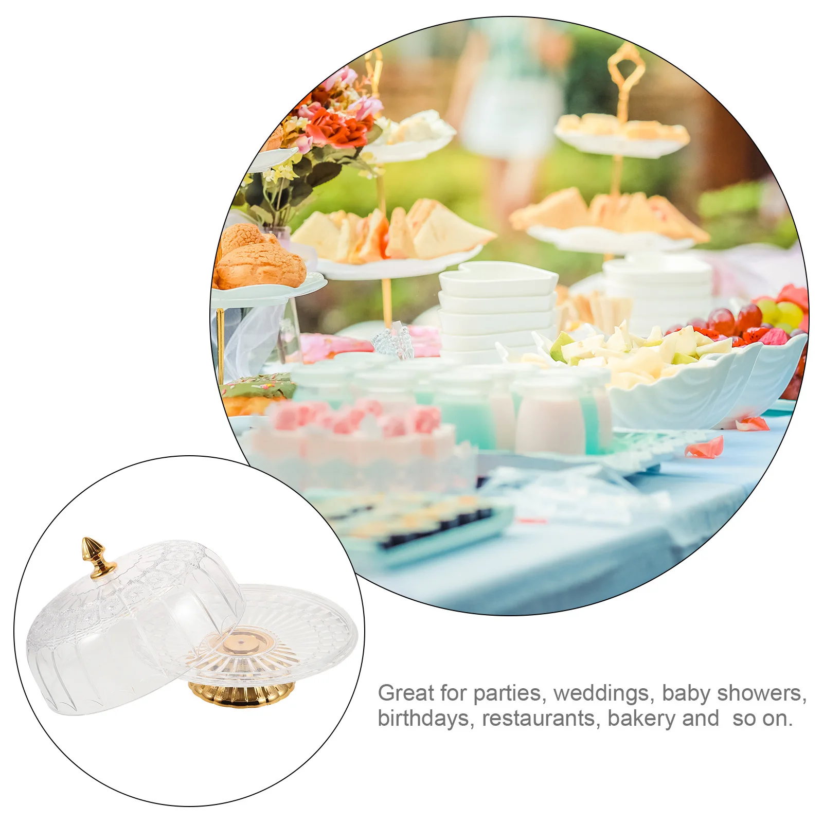 

High Footed Plate Vintage Style Tall Food Tray Removable Base Dried Fruit Dessert Display Elegant Candy Plate Lidded Fruit Tray