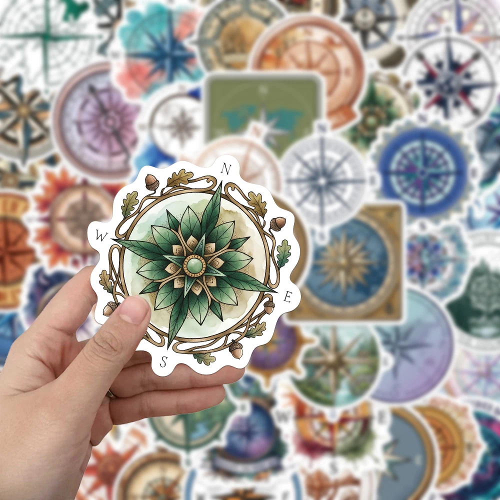 50PCS Creative Compass Graffiti Stickers Exquisite DIY Phone Cases, Water Cups, Notebook Personalized Decorative Stickers