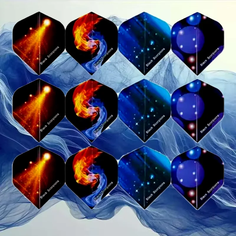 

12 Pcs Cool Darts Flights Set Pattern Professional Standard Nice Dart Tail Flights Wing for Soft Steel Tip Darts