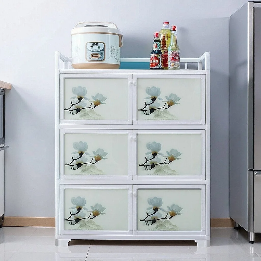 

Индивидуальный многоярусный кухонный шкаф от пола до потолка из алюминиевого сплава, пыле- и влагозащищенный, многофункциональный.