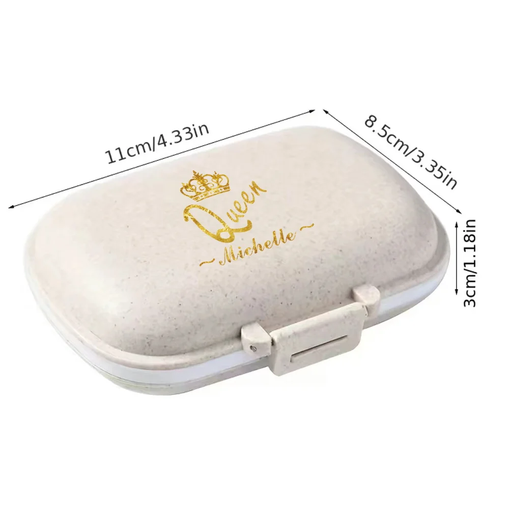 Personalized Customized Name Medicine Box Portable Travel Medicine Container Pill Drug Dustproof Case Pills Mini Dispenser