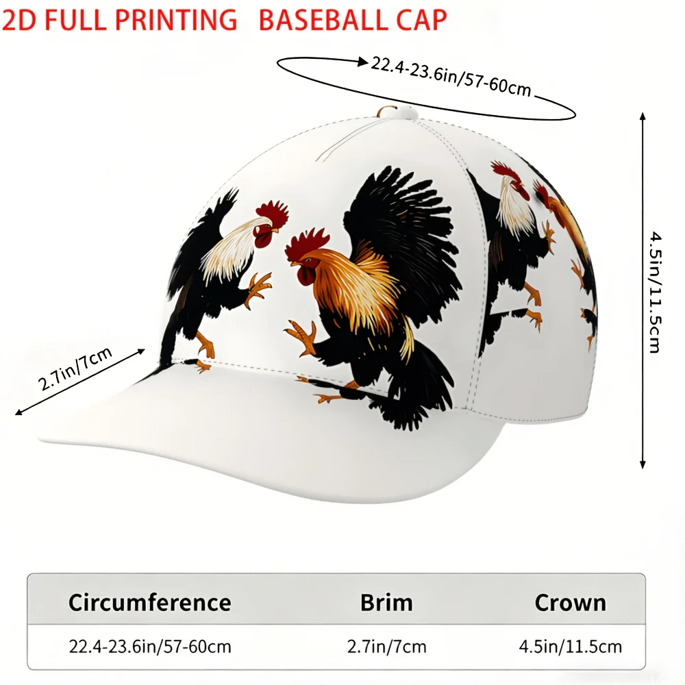 Customization Fighting Rooster Animal Men'S Baseball Cap Fashion Casual Outdoor Travel Sports Daily Wear Gift Christmas Gift Bqm