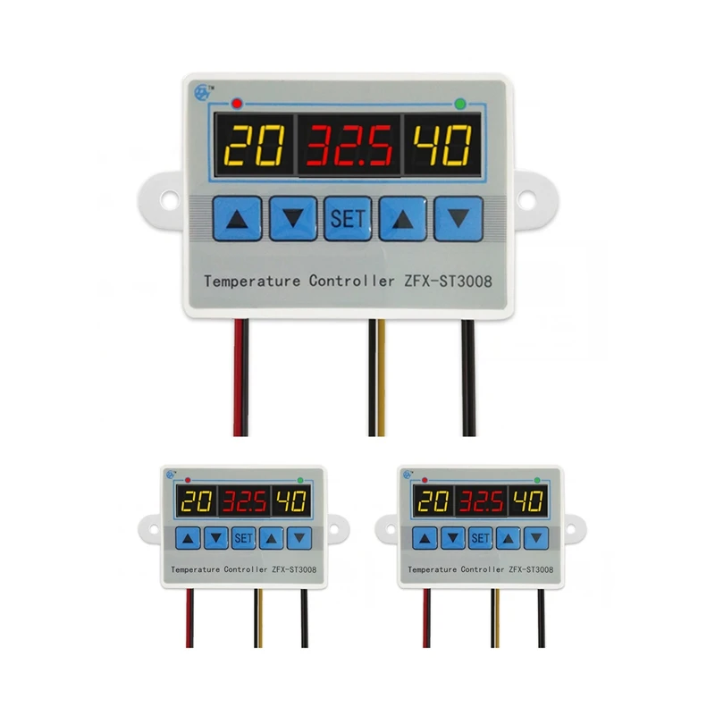 

ZFX-ST3008 Microcomputer Digital Display Temperature Controller Thermostat Intelligent Time Controller Adjustable Electronic Tem