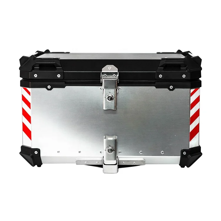 65L Silver+Black F2-MOTO Motorcycles Top Case Rear Trunk Motorcycle Tail Boxes Aluminum Alloy