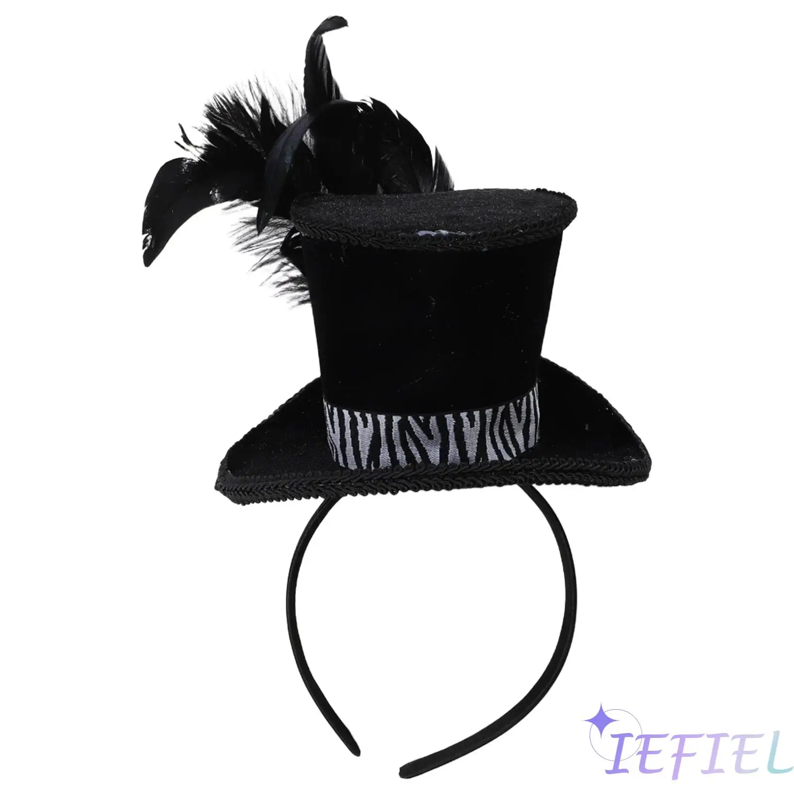 

Halloween Unisex Women Men Halloween Retro Feather Headwear Bachelor Party Top Hat Headband Costume for Themed Party Masquerade