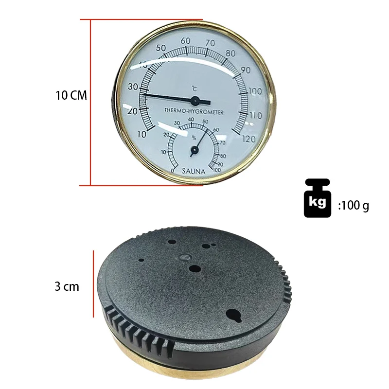 Image 7: Thermomètre hygromètre de sauna haute précision A6HD, accessoire thermo-hygromètre 2-en-1 pour la décoration et la surveillance des salles de sauna