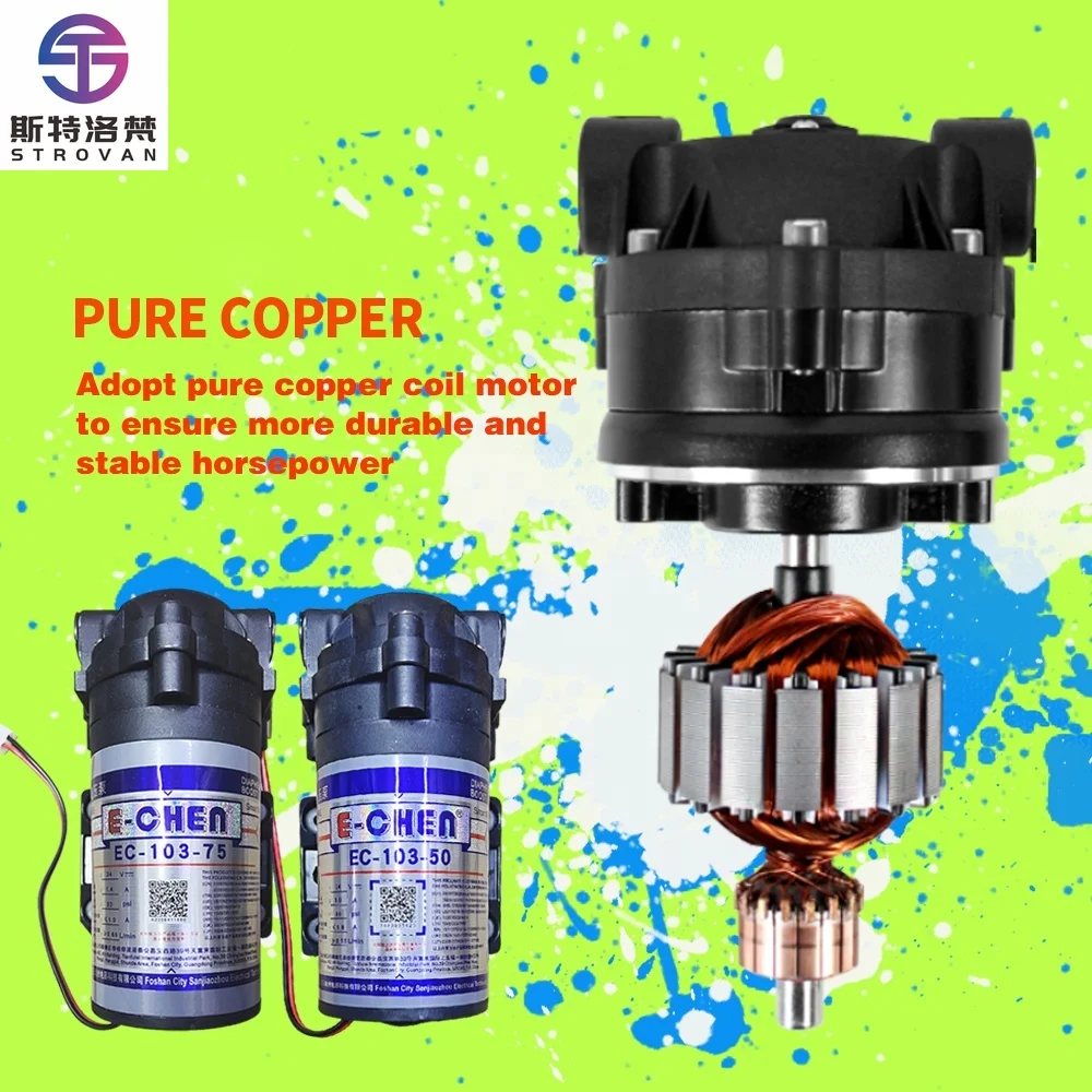 

STLF 24V RO Water Purifier Pump Self-sucking Diaphragm 75GPD RO Booster Pump