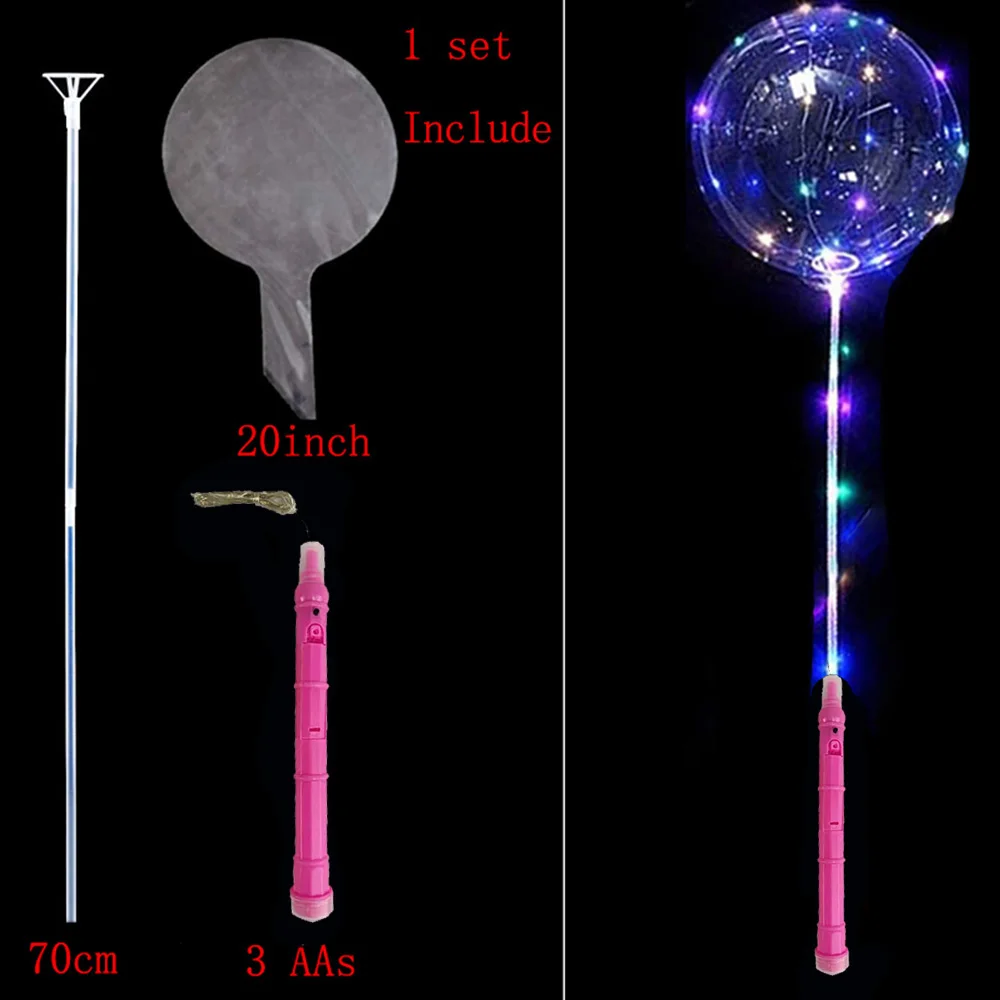 1/10/20/30 Stück 20 Zoll Bobo-Ballons LED Leuchtende Ballons mit Blinkenden Griffen für Geburtstag Weihnachten Hochzeit Dekoration – Detail 4