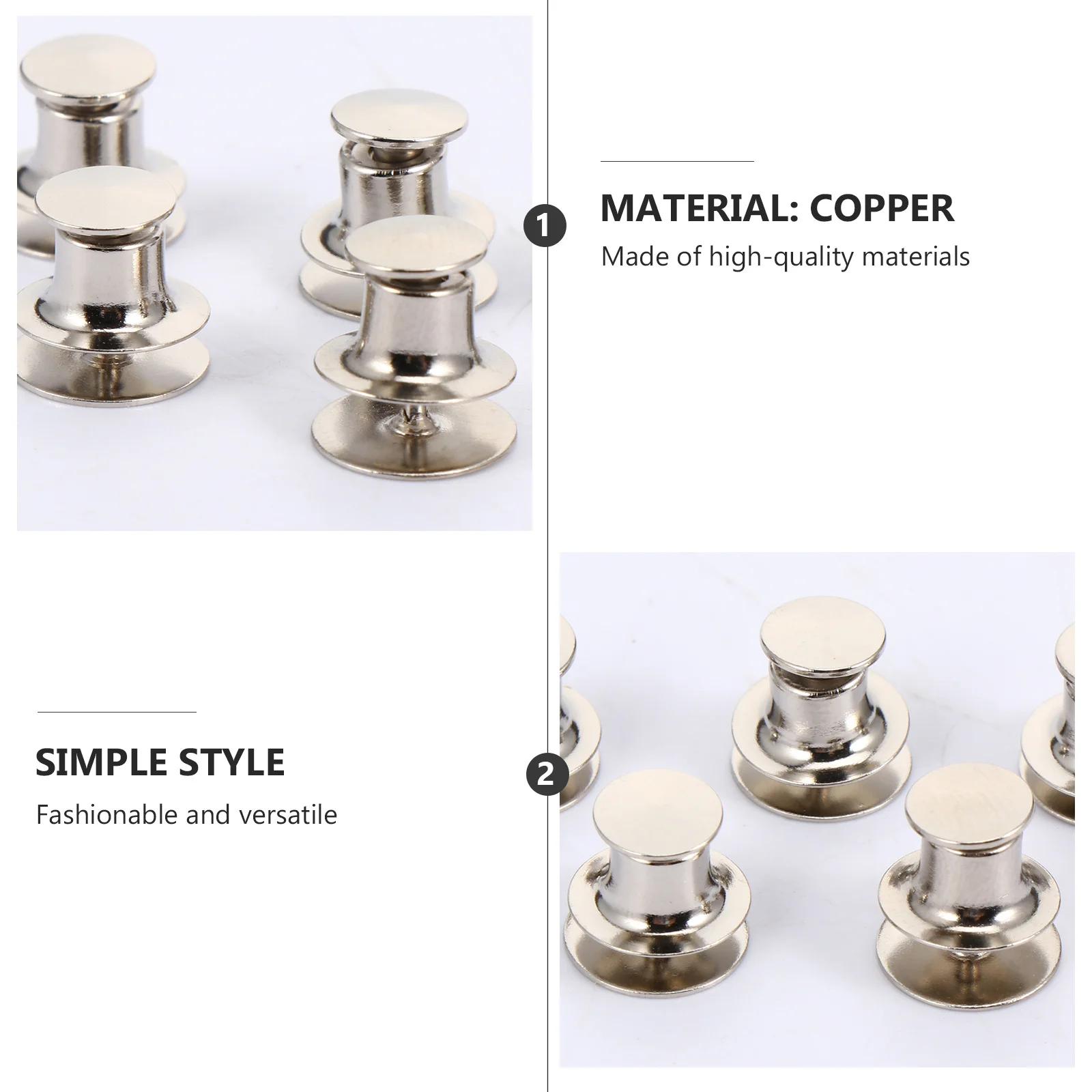 

50 set Flat Pin Back Clutch Tie Tacks 10Mm Copper Material Smooth Edges Multipurpose Fashion Accessory For Scarves Bags Clothing