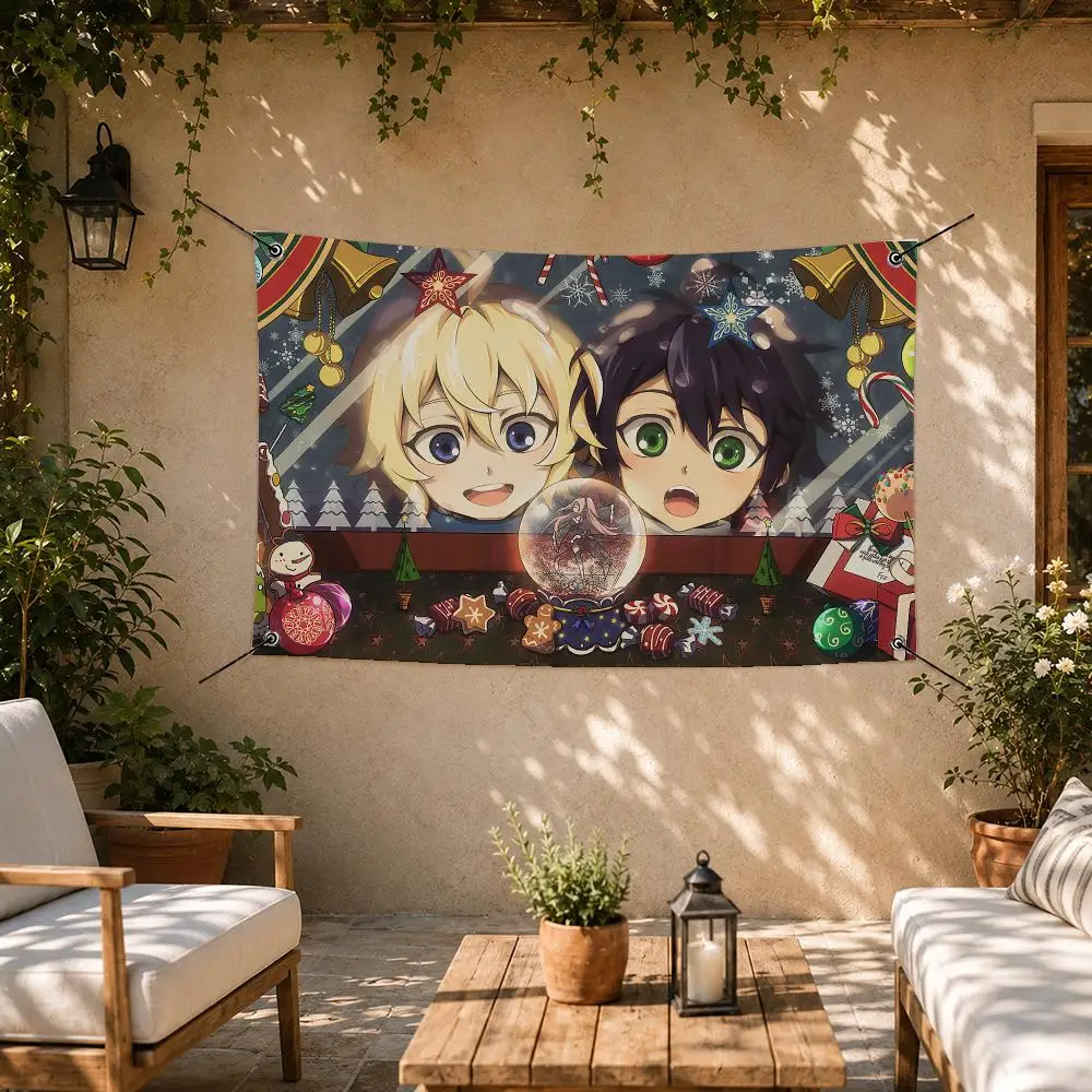 Bold Anime Seraph of the End Flags Room Bedroom Home Outdoor Wall Hanging Concert Printed Background Decoration Art Banne