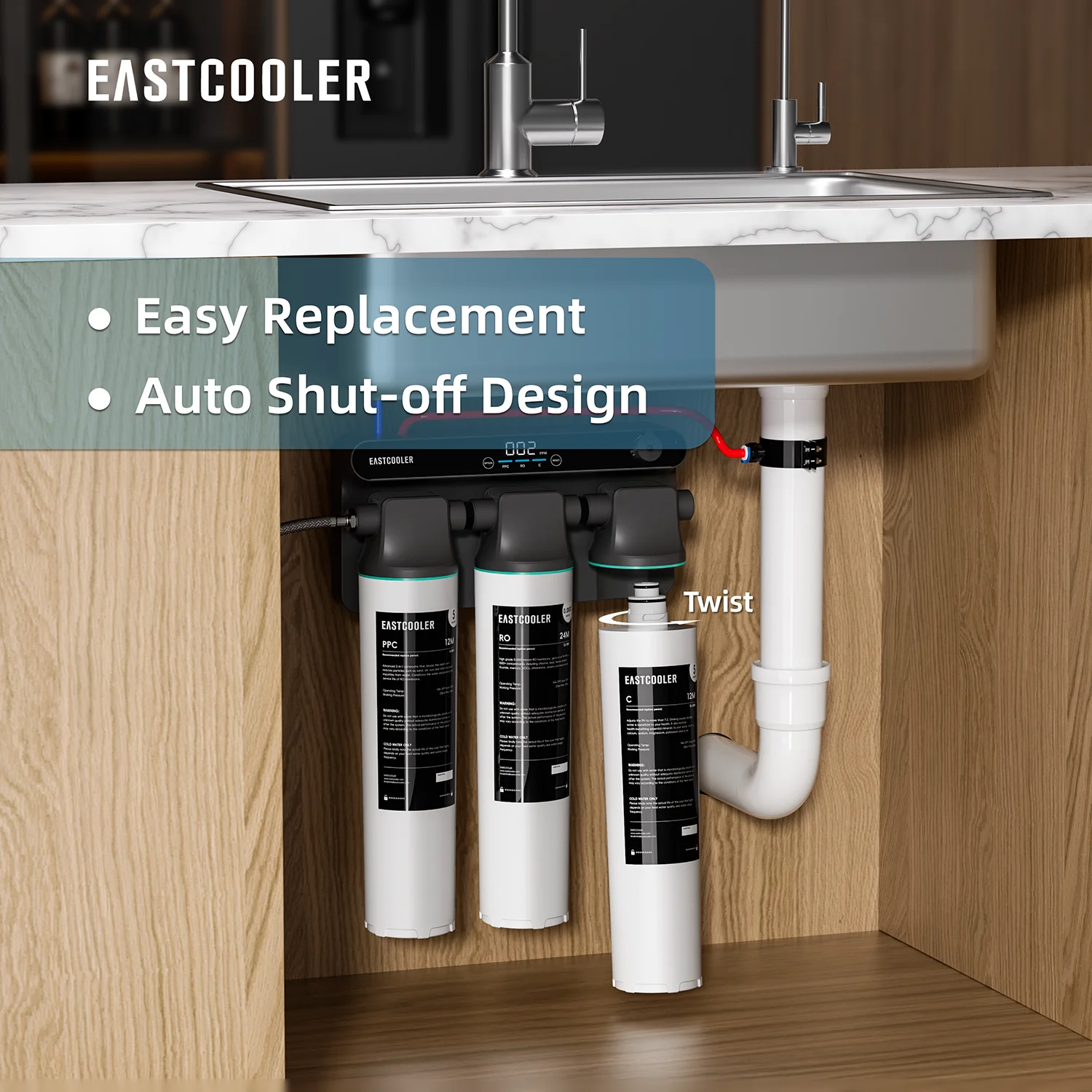 Under-Sink 600G Reverse Osmosis Water Purifier - Non-Electric Design